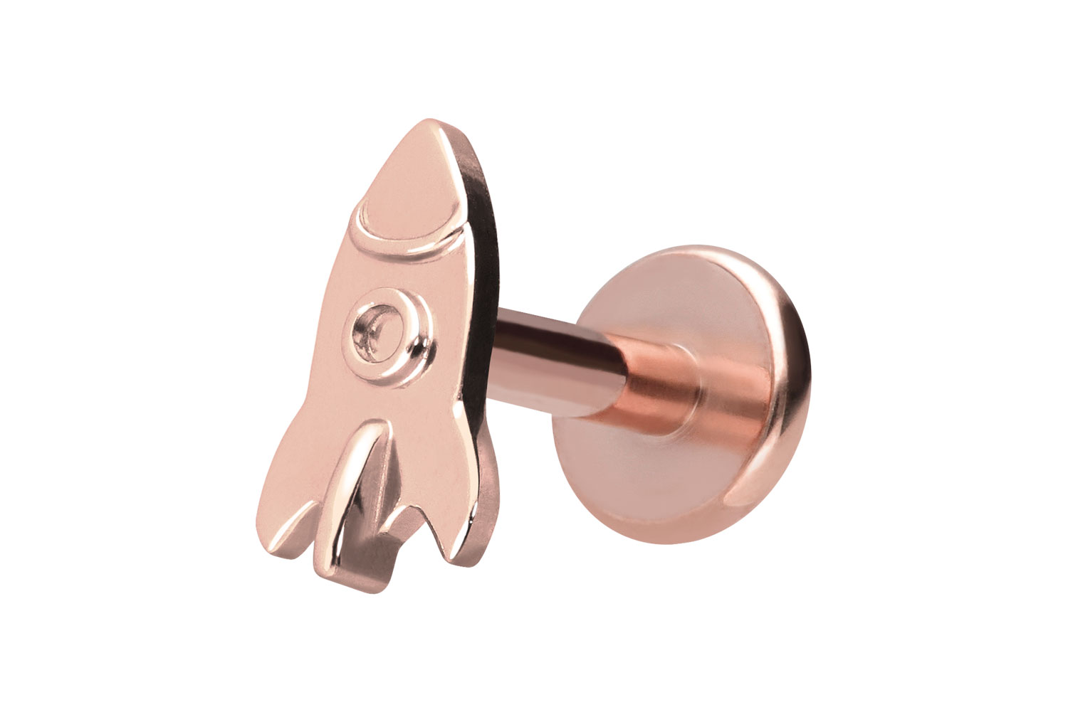 Titan Labret Piercing mit Innengewinde RAKETE